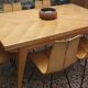 Teak table with compass feet, 1960s