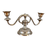 Silver-Plated Two-Armed Candleholder, 1940s