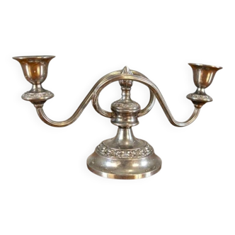 Silver-Plated Two-Armed Candleholder, 1940s