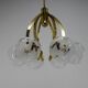 Brass and Glass 6-flamming Chandelier, 1980s