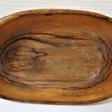 Large fruit cup in vintage carved solid walnut