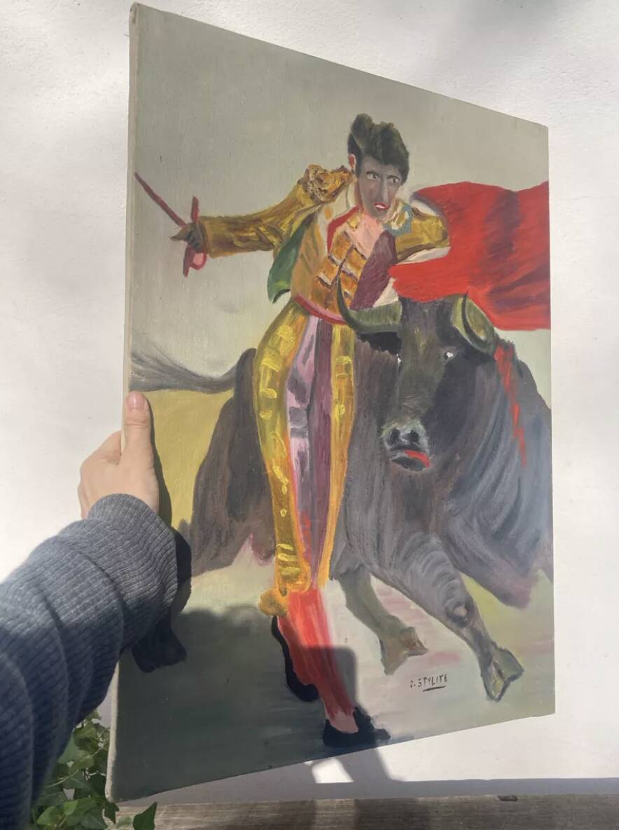 Regionalist painting oil on canvas