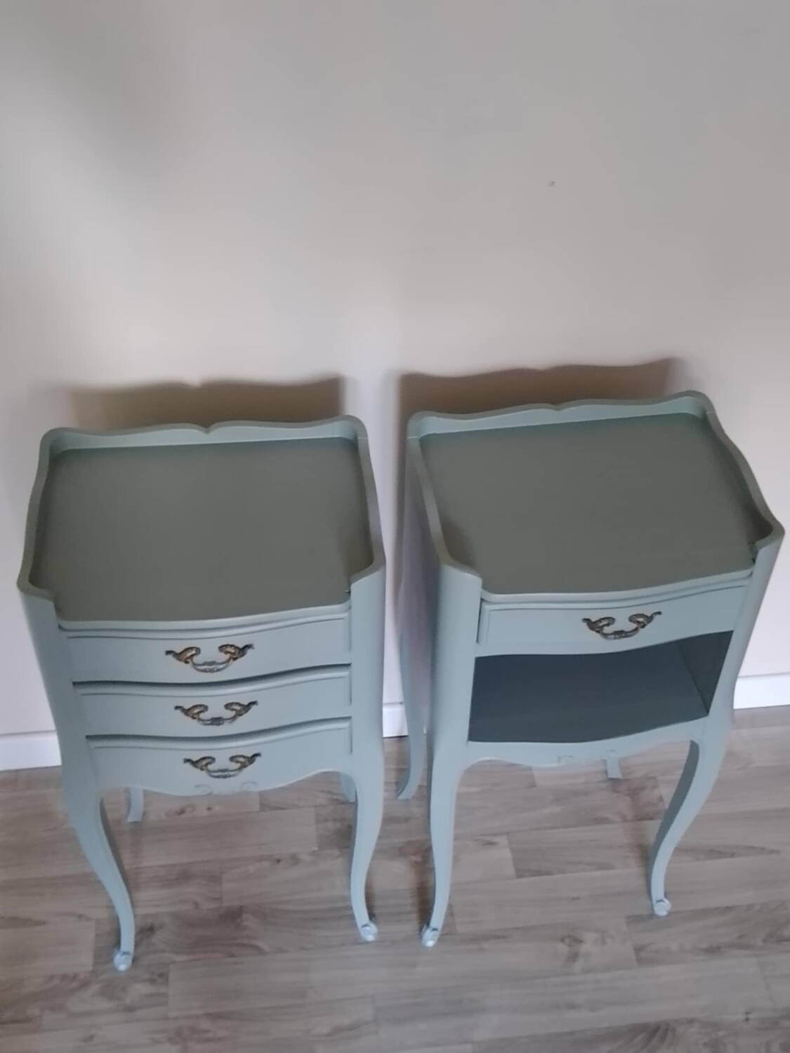 Painted wooden bedside tables