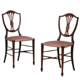 Pair of chairs, English work from the late 19th century.