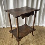 Elegant Art Nouveau side table in walnut, France early 20th century.