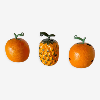 Briquet vintage en forme de fruit orange et ananas - fonctionne au gaz