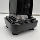 Art Deco Candlesticks in Black Lacquer, Oak & Nickel, Netherlands, 1930s, Set of 2