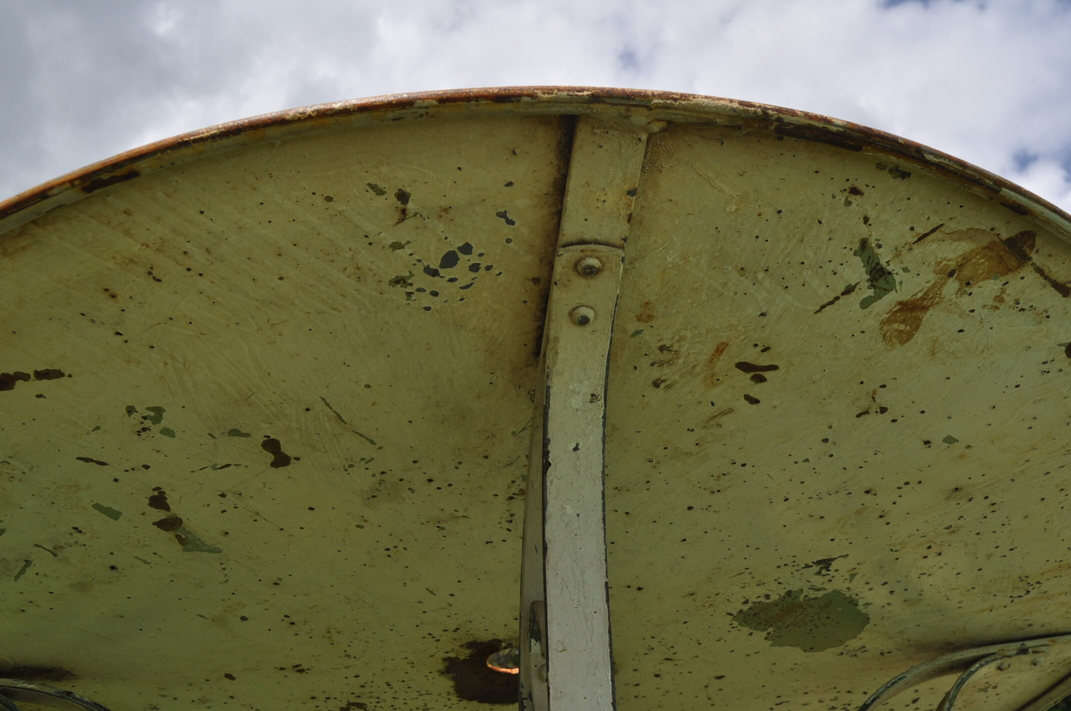 Sheet metal and iron garden table
