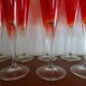10 vintage champagne flutes in ruby red glass