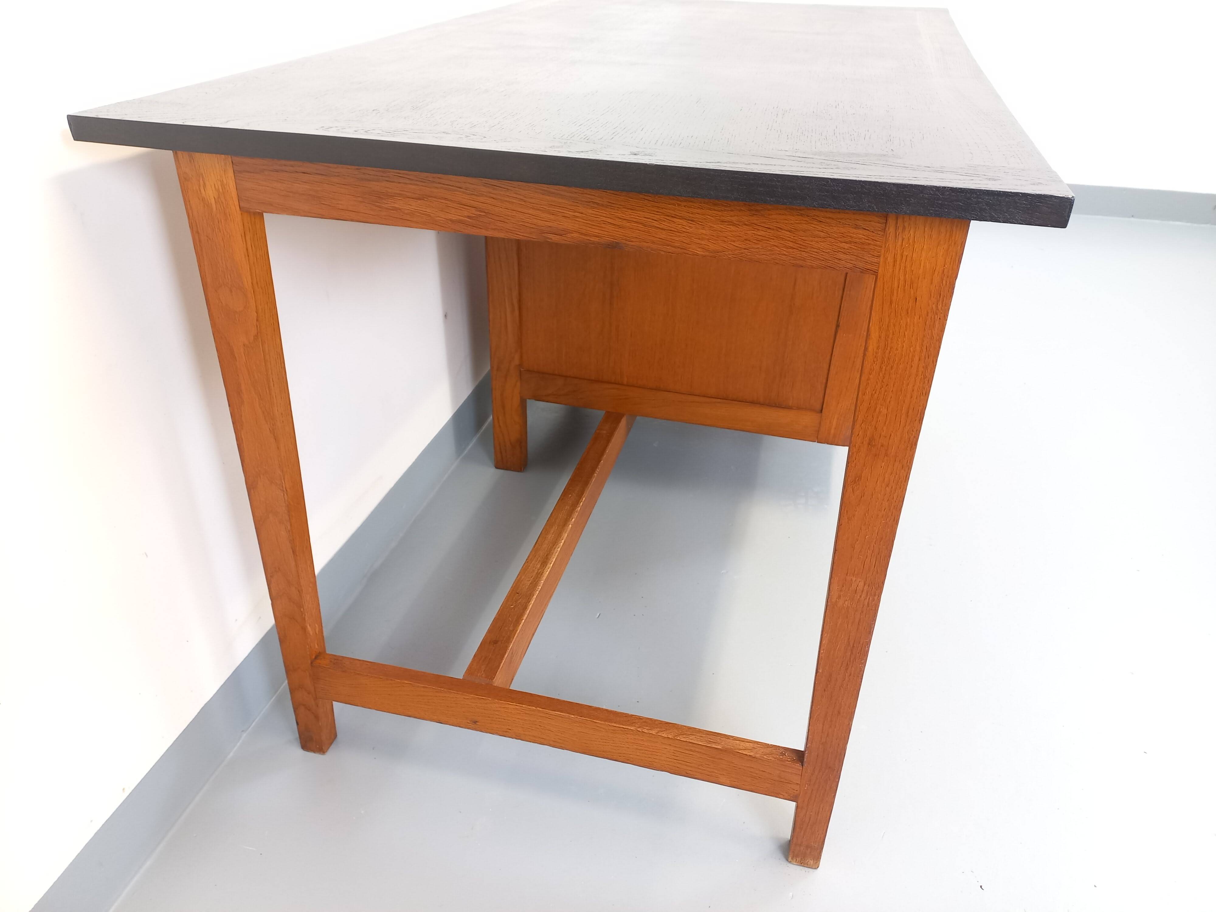 Vintage oak desk from the 1960s.
