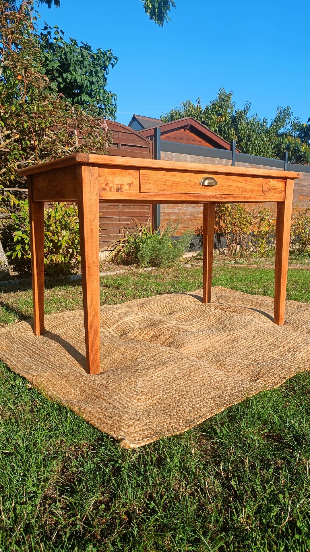 Table bureau bois brut