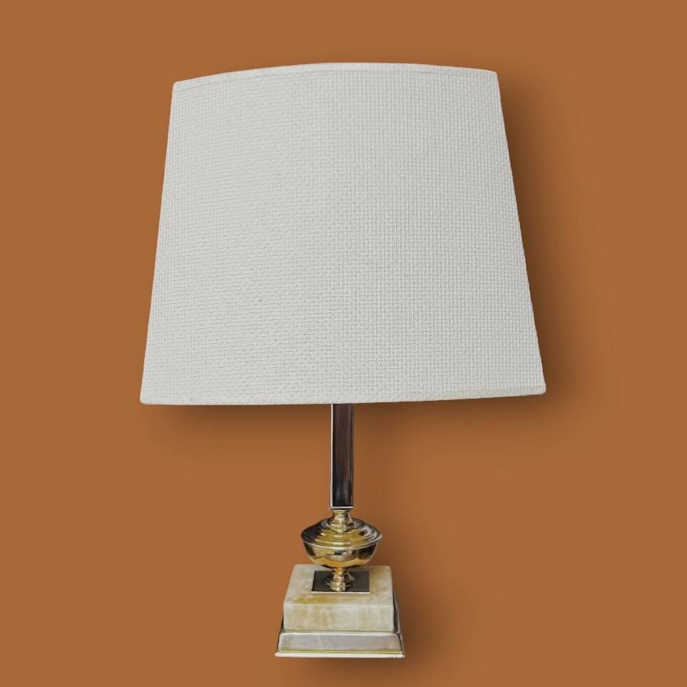 Hollywood Regency table lamp in gold brass and onyx - 1970s