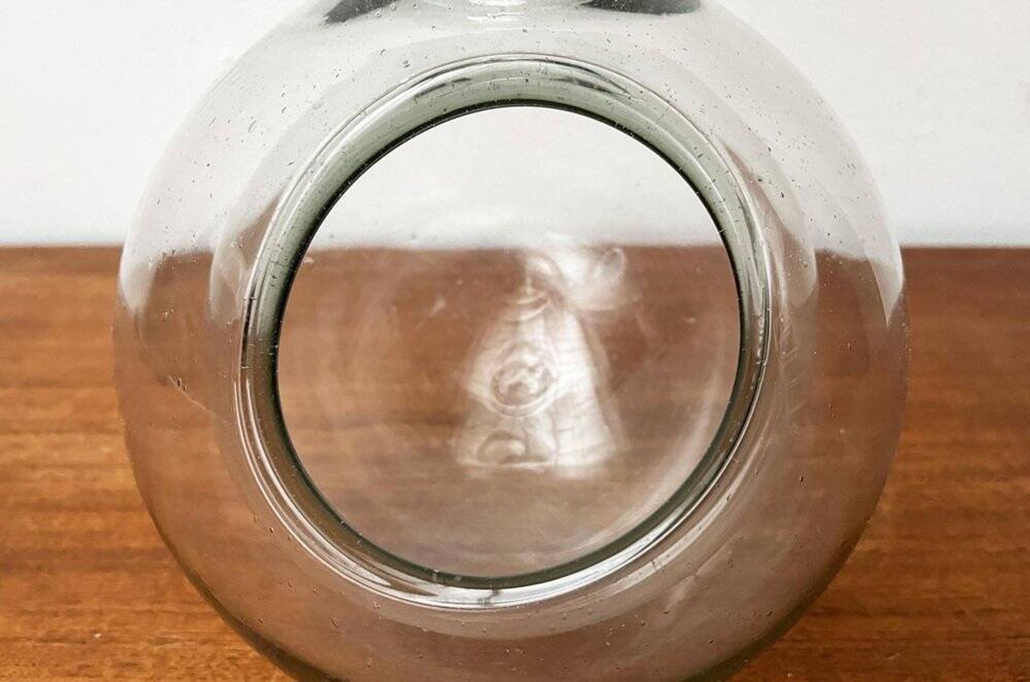 Mid-century glass hanging planter, 1960s