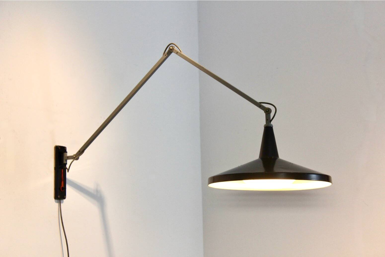 Gispen Panama Wall Lamp No. 4050 by Wim Rietveld & André Cordemeyer – Black