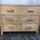 Old retro vintage chest of drawers 3 drawers wooden crude façade oak