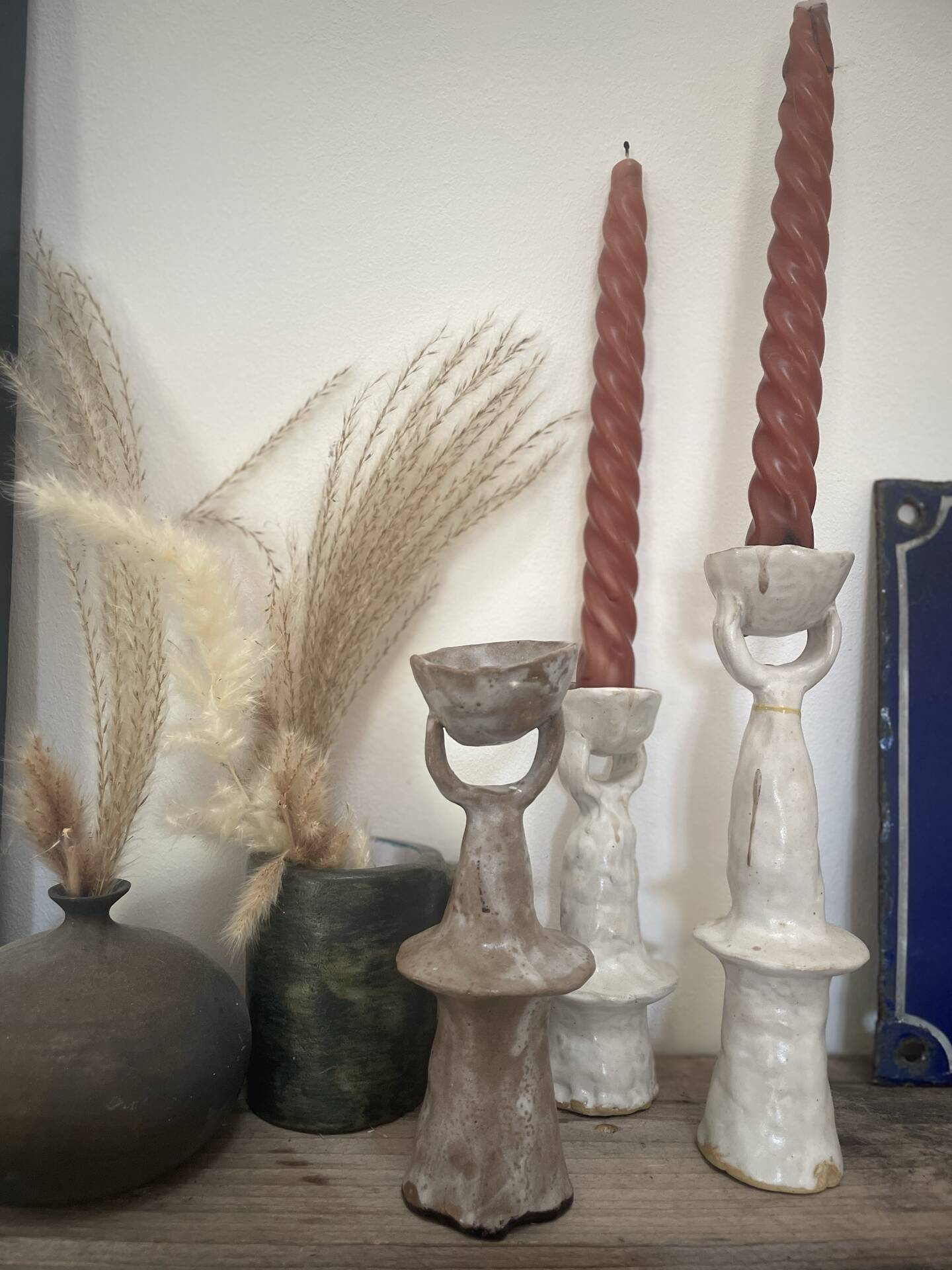 Bougeoir en céramique  forme organique