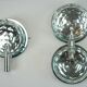 Set of three Cristal Art sconces in chrome and cut glass. Italy 1970s