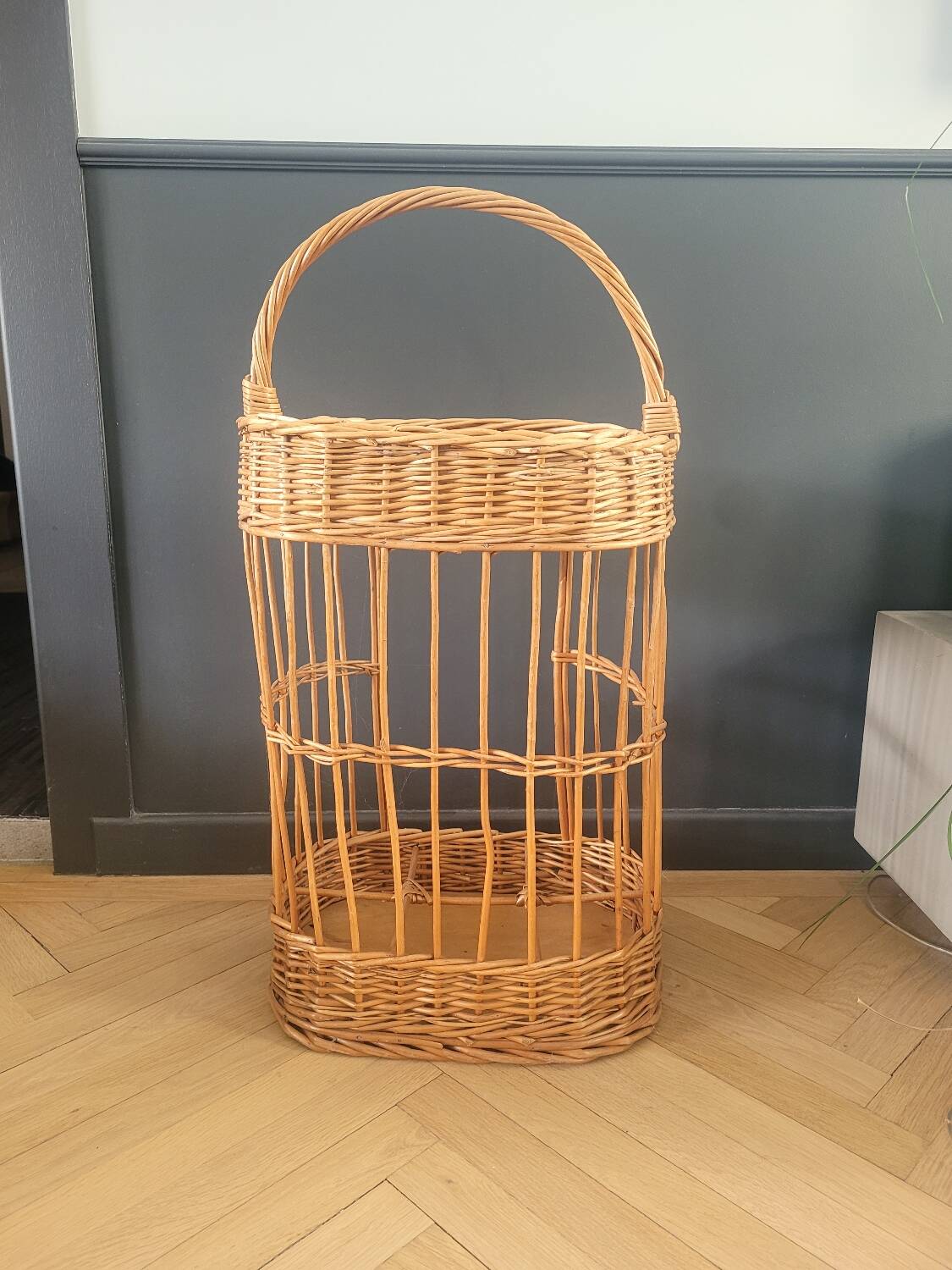 Rattan serving trolley