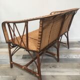 Woven rattan sofa