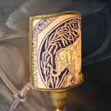 Clip-on lampshade, blue toile de Jouy