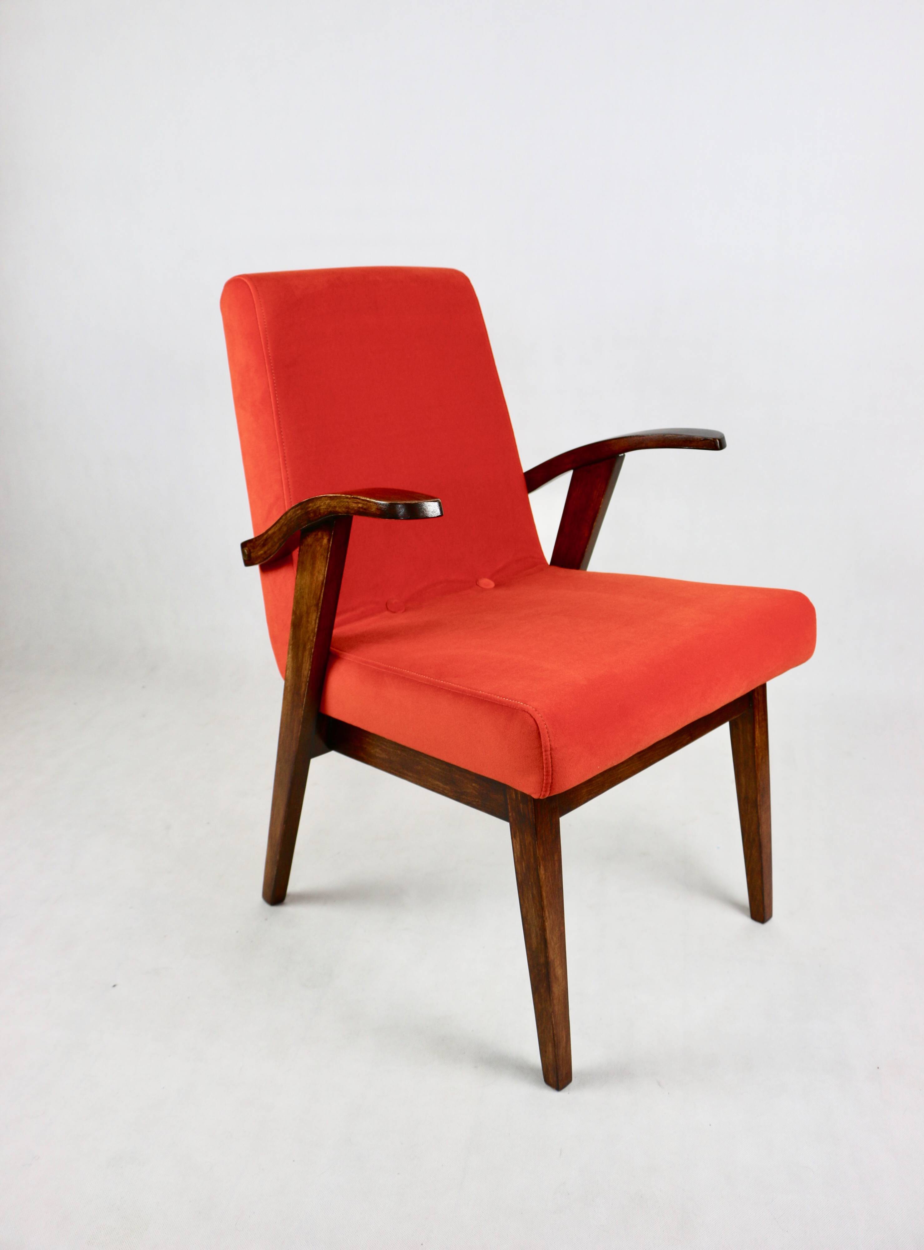Vintage armchair 300-123, design by M. Puchała, orange - available 2 pieces
