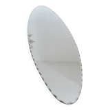 Very large oval beveled mirror, to put down, art deco, 40s 50s
