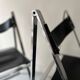 Set of 2 folding chairs in leather and chrome model Elios by Fontini & Geraci, Italy 1970