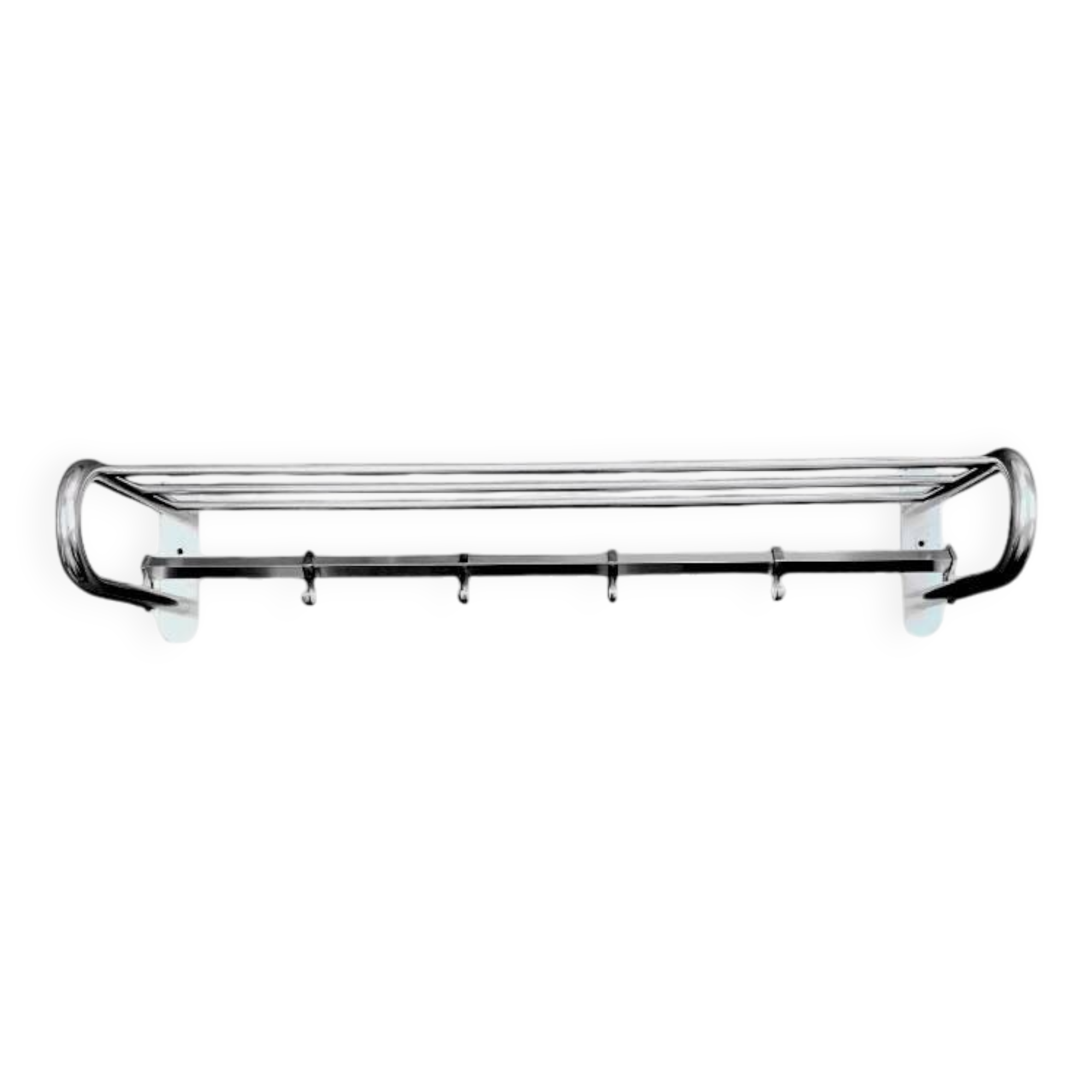 Large vintage aluminum wall coat rack