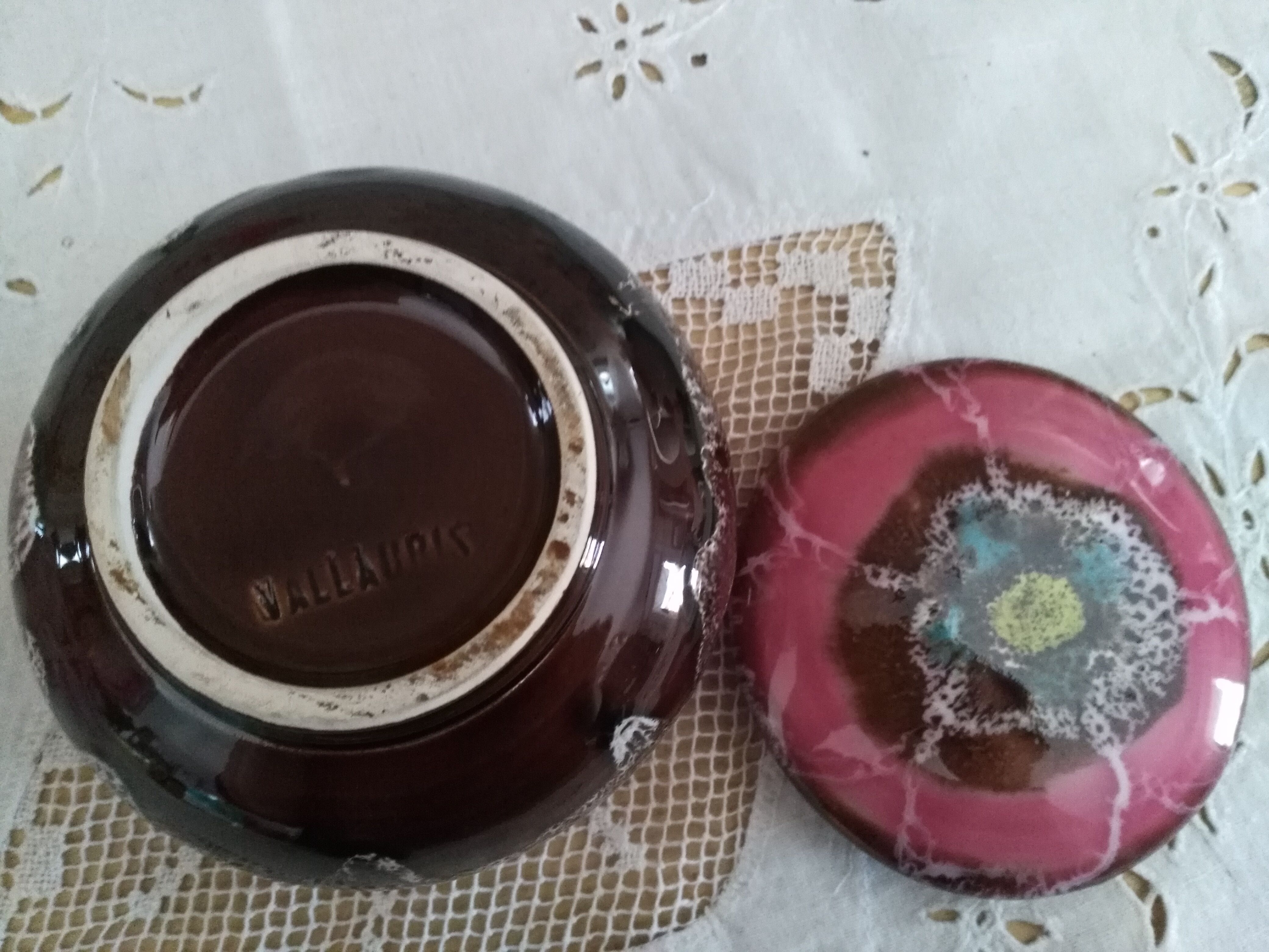Candy/ Art Deco vallauris brown/pink fuchsia jewellery