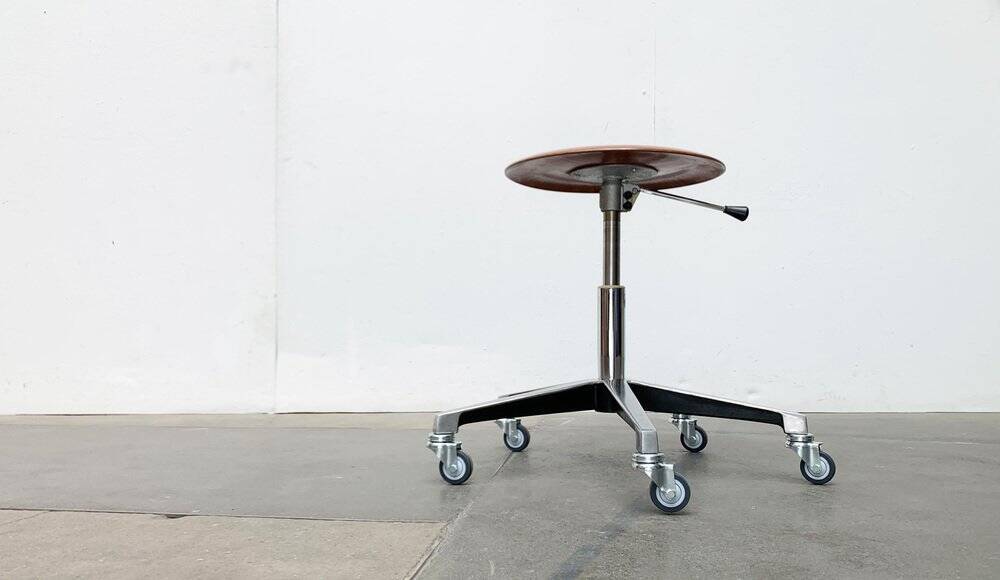 Mid-century German industrial swivel office stool by Schmitz, 1960s