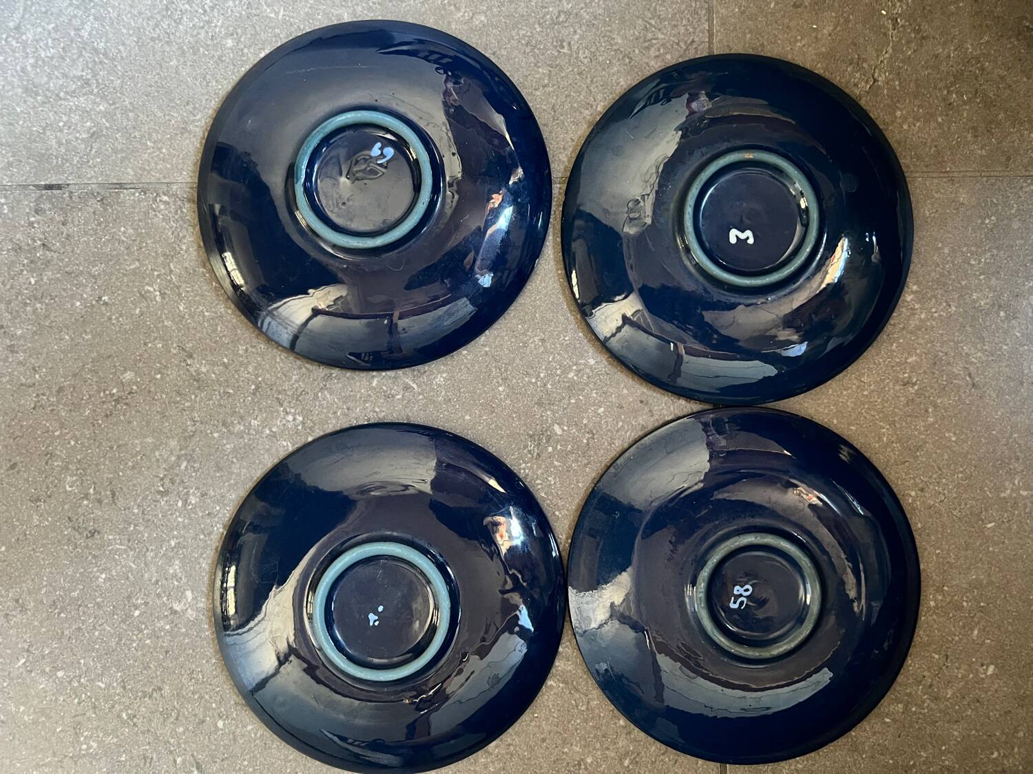 4 teacups and saucers