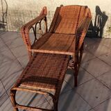 Rattan chaise longue