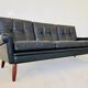 Vintage Danish retro Svend Skipper 3 person sofa in black leather 1960s