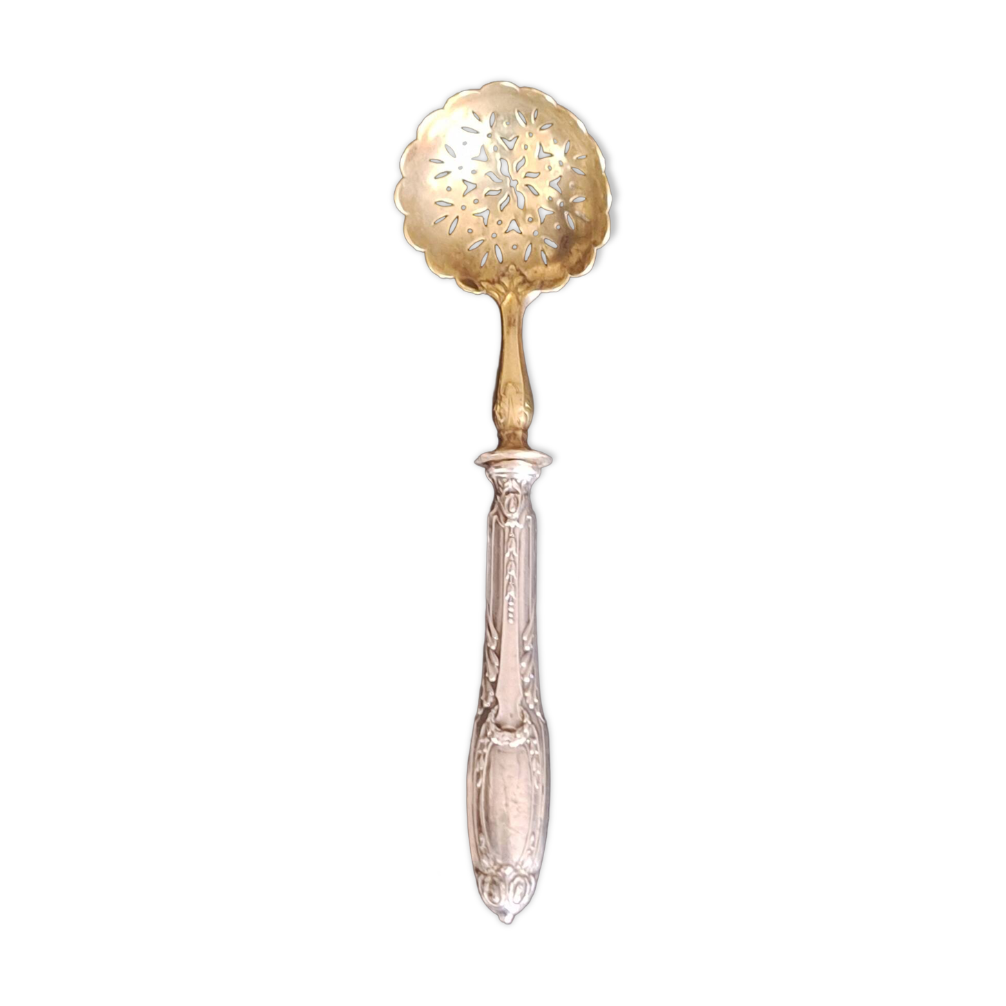 Cuillère à saupoudrer doré et argenté