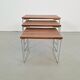 Tables gigognes en chrome et bois de Brabantia, années 1970, ensemble de 3