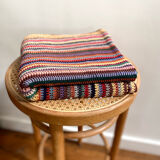 Plaid wool blanket crochet by hand