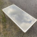 VINTAGE 1970 RECTANGULAR COFFEE TABLE GOLDEN SMOKED BROWN GLASS