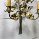 Pair of double flower bouquet sconces in brass 1960