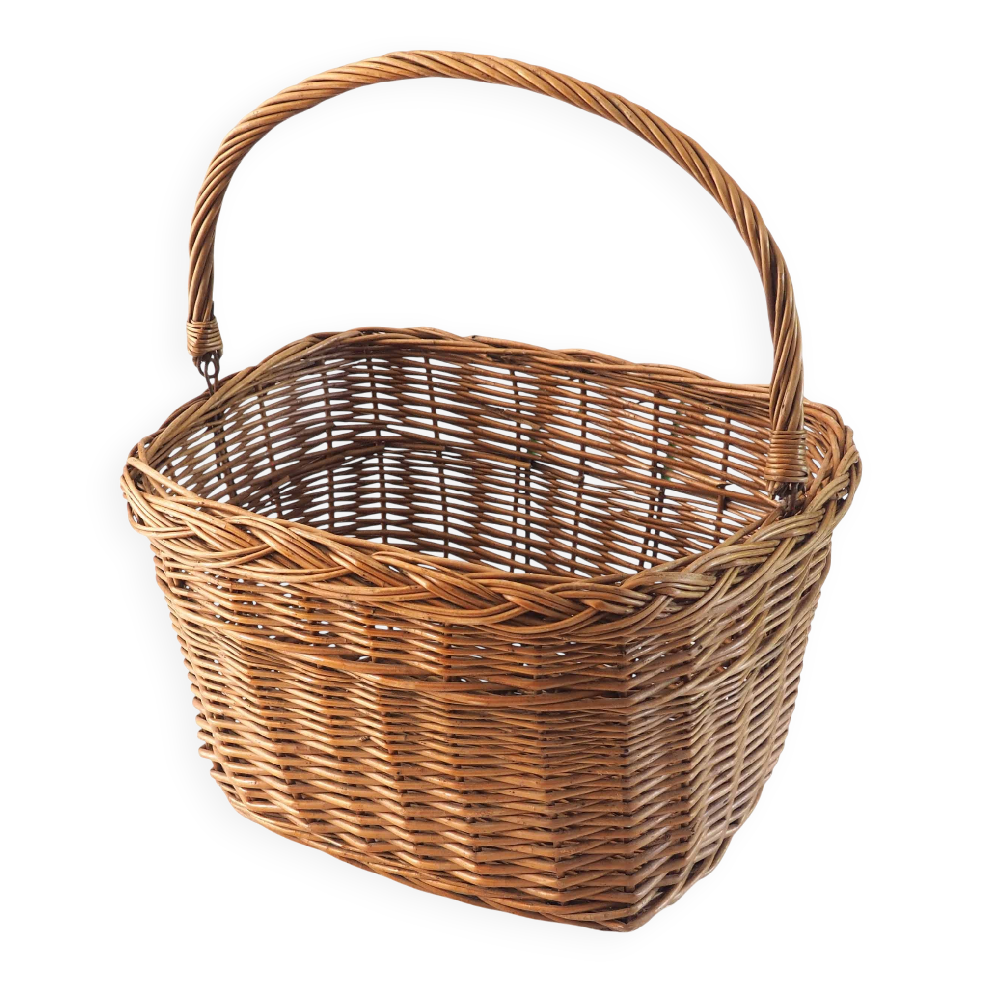 Large rattan bicycle basket