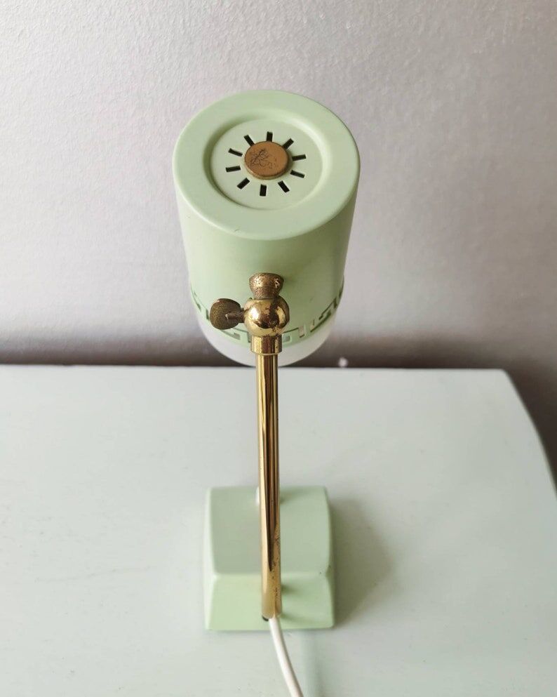 Night light 1970 pastel green with gold, France