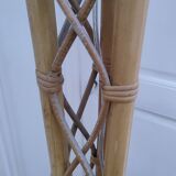 Lampadaire rotin bambou vintage années 50-60