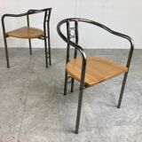 Post modern dining chairs and table, 1980s
