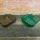 Set of 7 Antique ARCOROC Molded Glass Ramekins/Bowls, Smoked & Vintage Green