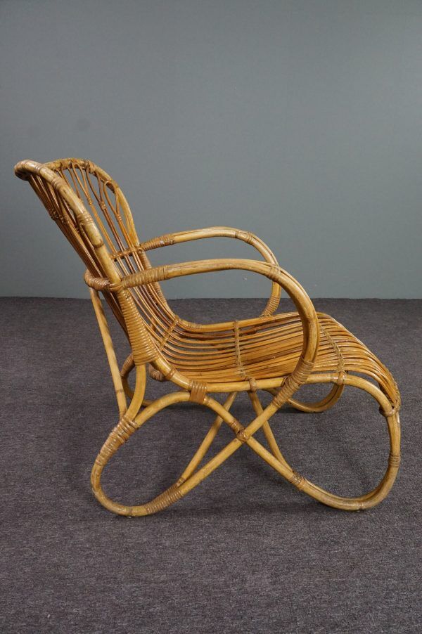 Rattan armchair Dutch Design Belse 8, 1950