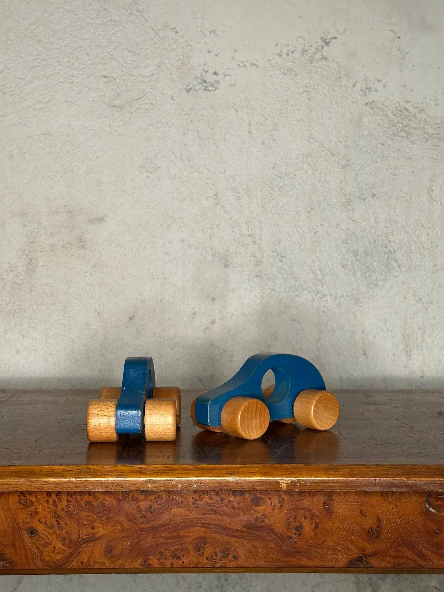 Pair of wooden cars