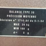 Ancienne Balance testut type 36 - 20 Kg