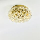 Large Amber Bubble Glass Ceiling Light by Helena Tynell for Limburg, Germany, 1960s