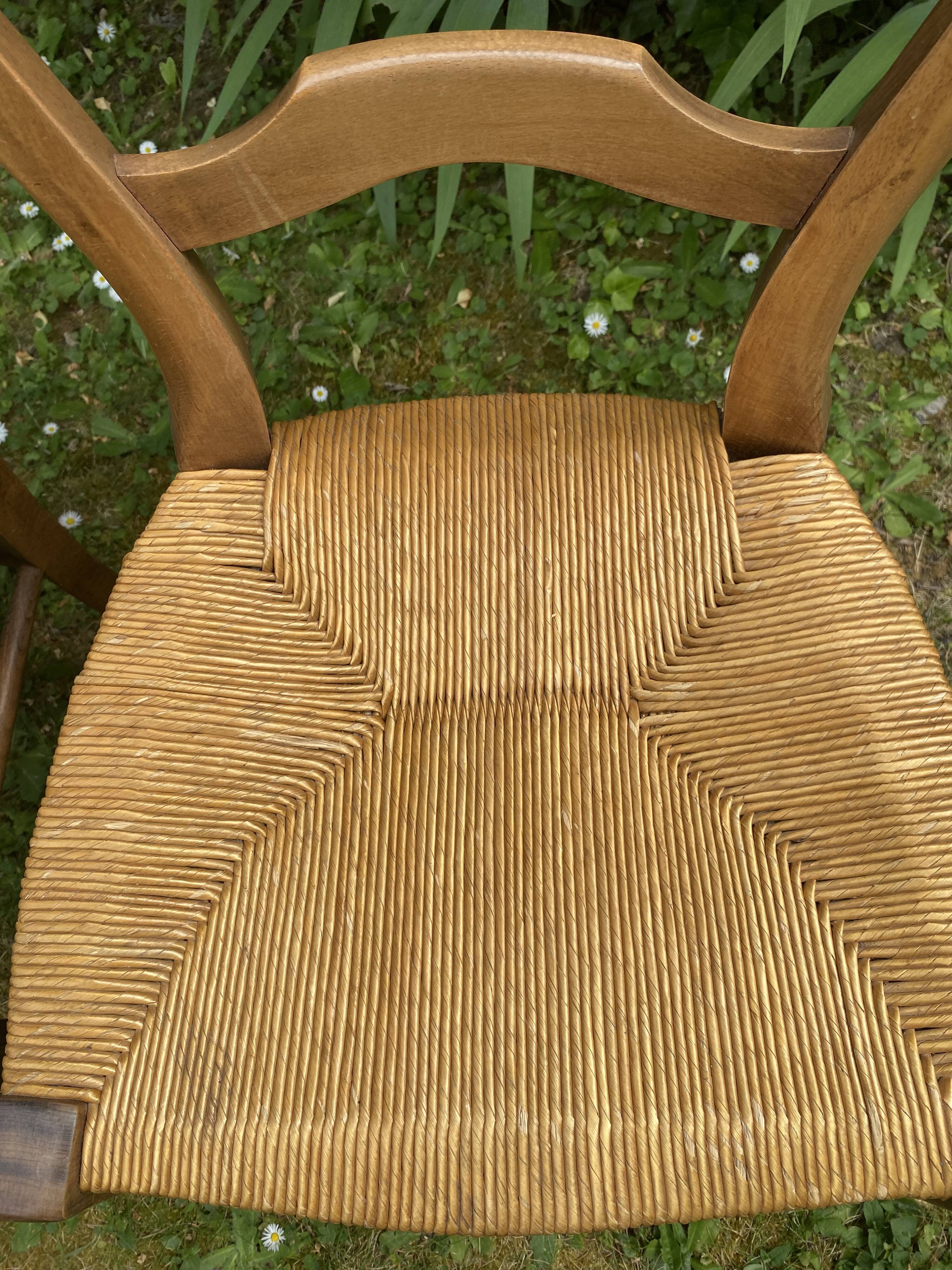 Deux chaises paillées création artisanale années 80