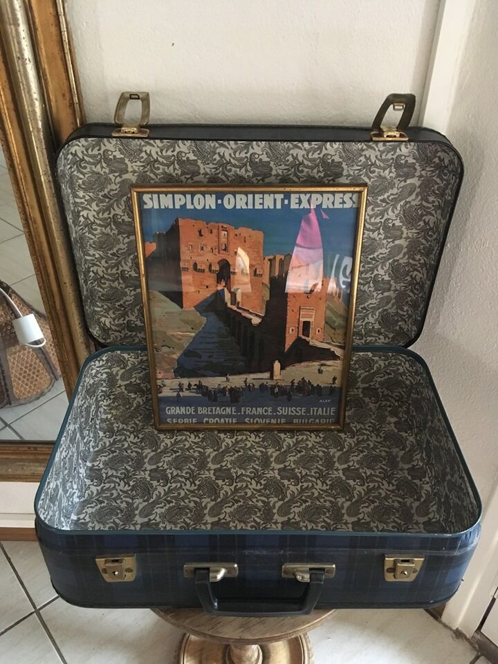Vintage checkered suitcase