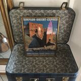 Vintage checkered suitcase